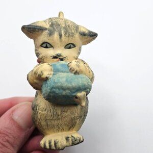 Anri Italy Beatrix Potter Miss Moppet Christmas Ornament Kitten Mouse  1983